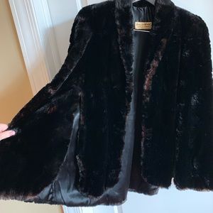 Black vintage Beaver fur coat